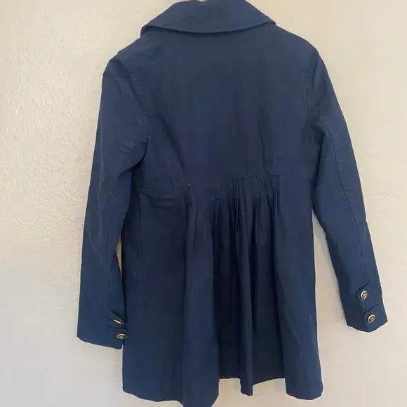 Juicy Couture Womens Size Medium Jacket Coastal Preppy Nautical Cotton Navy Coat - Picture 2 of 7